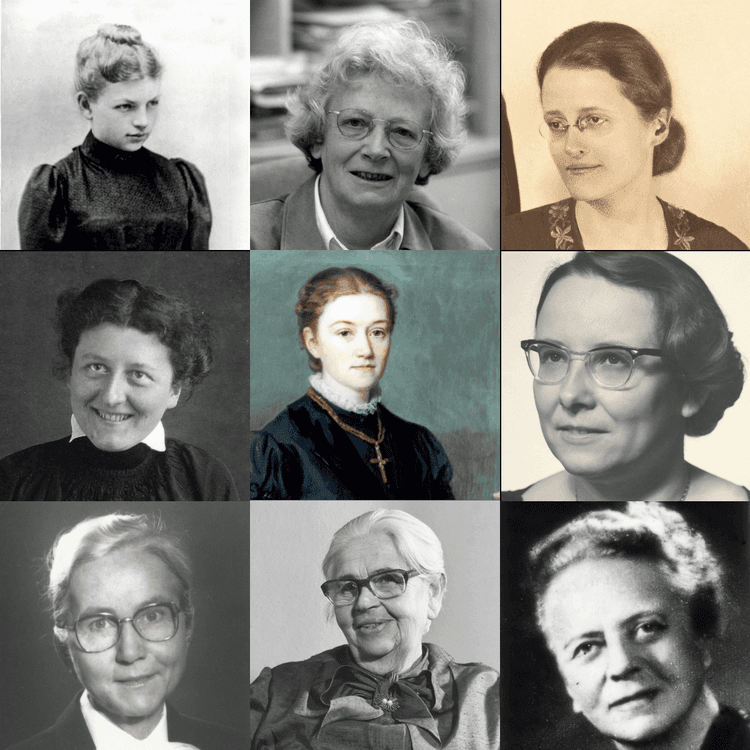 Portraitfotos von neun Chemikerinnen